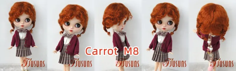 Fjusuns JD644 9-10inch 10-11inch Messy Baby Curly Mini Twintail Mohair BJD Wigs QBaby Pullip Blythes& 18"AG Doll Accessories