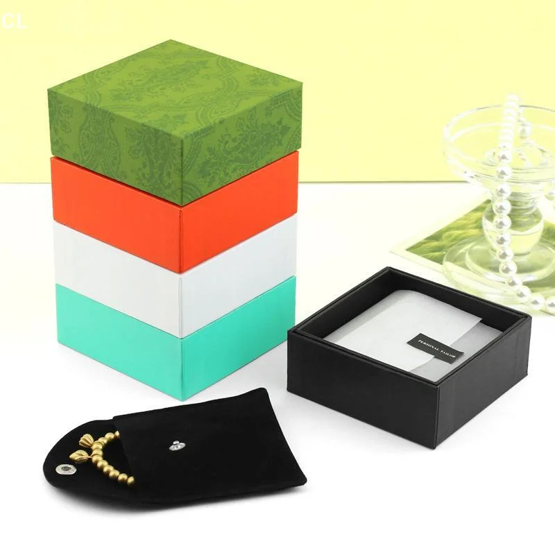 Jewelry Gift Box Velvet Pouch Set Cardboard Earring Necklace Bracelet Ring Storage Box For Jewelry Packaging Gift Wrapping