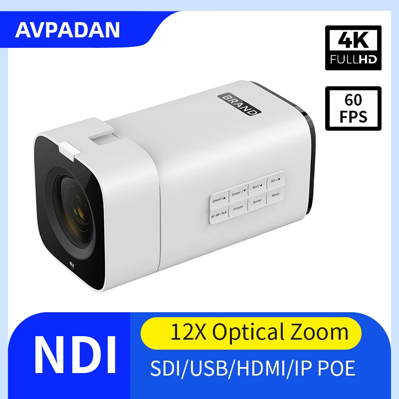 camera uhd 4k box 60fps zoom de 12x 20x hdmi sdi usb ndi microfone embutido foco tof videoconferencia ao vivo 01