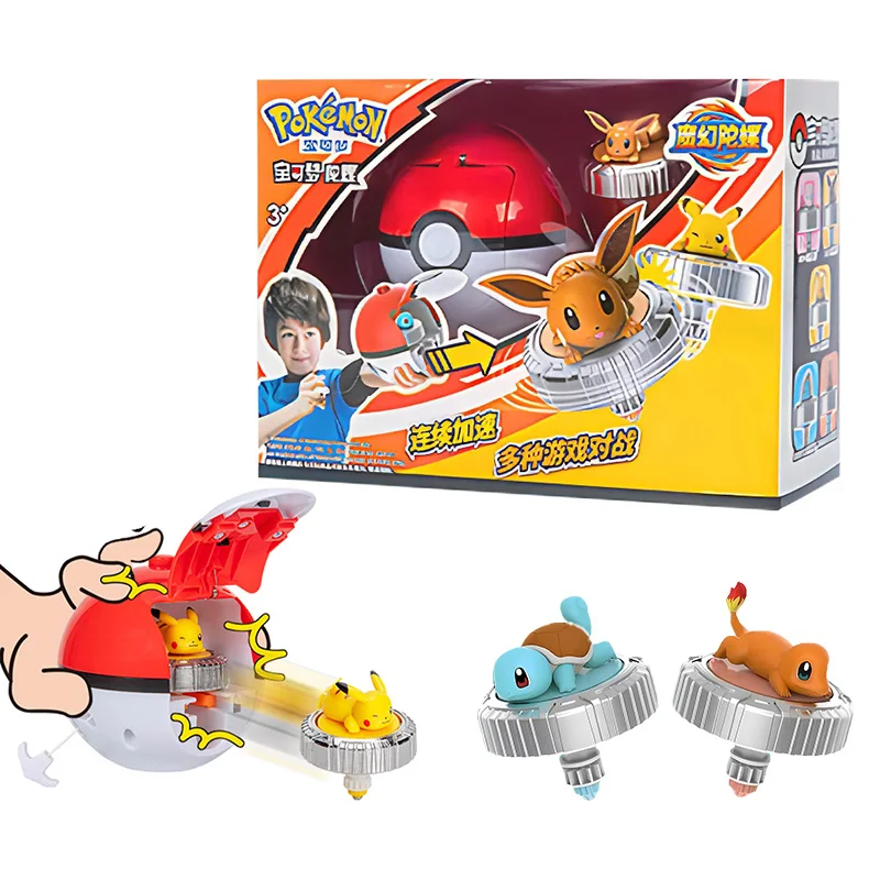 Pokemon figure Gyroball Battle Spinning Top toy action Pikachu launcher Pokeball Elf ball Charmander Eevee child Birthday Gift