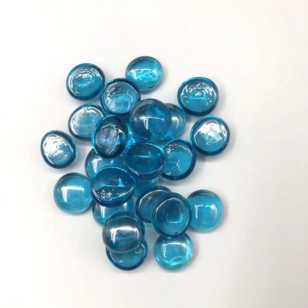 Glass Pebbles Vase Filler Beads Decorative Glass Stones Light Reflecting Flat Glass Beads Mixed Color Crystal Balls
