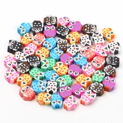 20/50/100pcs Multicolor Cartoon Animal Owl Polymer Clay Spacer Beads Loose Clay Beads For Jewelry Making DIY Handmade Accessory