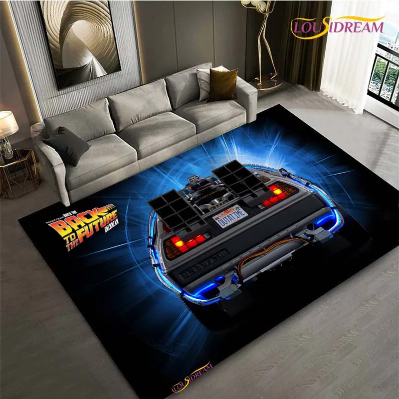 Back To The Future Movie UnSlip Area Rug for Living Room,Bedroom,Playroom,Kitchen,Door Floor Mat Home Decor Carpet Gift Alfombra