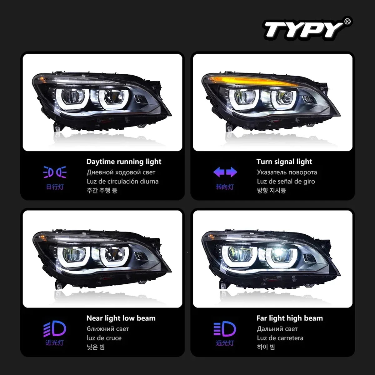 

TYPY New LED Head Lamp Upgrade Modified For BMW 7 Series F01 F02 2009-2014 730i 740i Dynamic Signal Head Lamp Auto Accessories