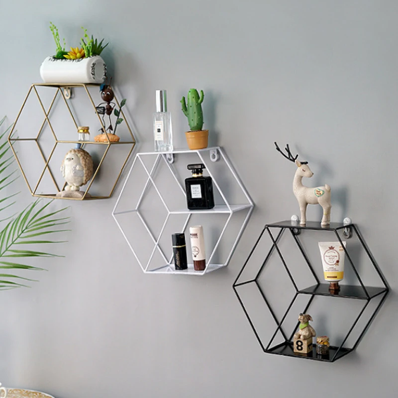 

Nordic Modern Double Tiers Wandre Gal Loch Freies Metall Lager Regal Mit Seil Aufhängung Format Für Schlafzimmer Und Badezimmer