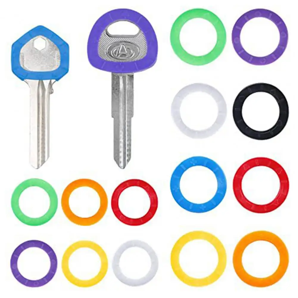 Flexible Key Caps 24/32/40 Pcs Colored Key Caps Set Flexible Rubber Key Covers for House Round Plastic Identifiers Semi-circular