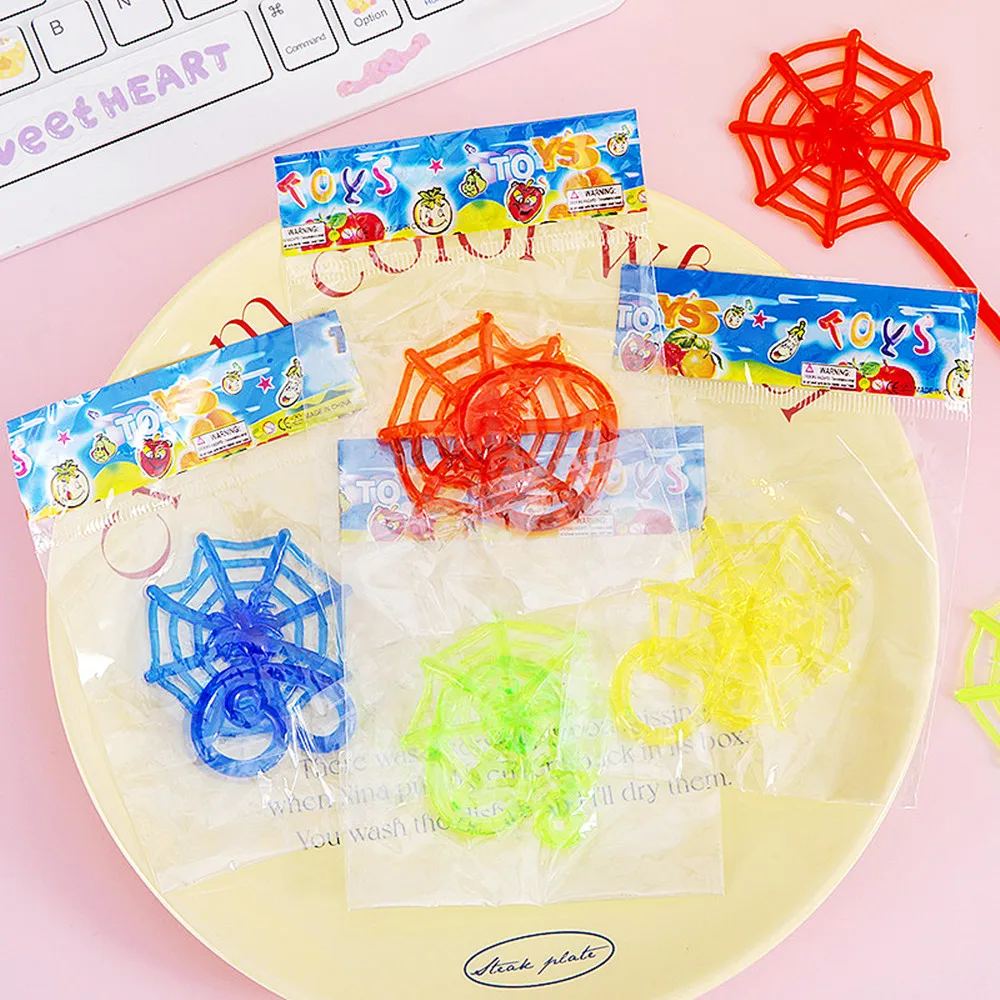 20/50/100Pcs Elastic Stretchable Sticky Spider Web Climbing Novelty Kids Toys Birthday Party Favor Halloween Party Decorations