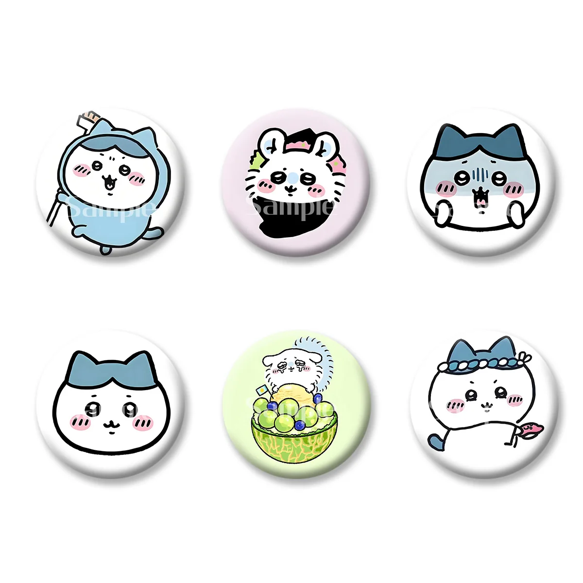 

Flash Badge Cards Chiikawa Anime Cartoon Cute Style Girl Keychains Convenient Makeup Mirror Fridge Magnet ACG Accessories