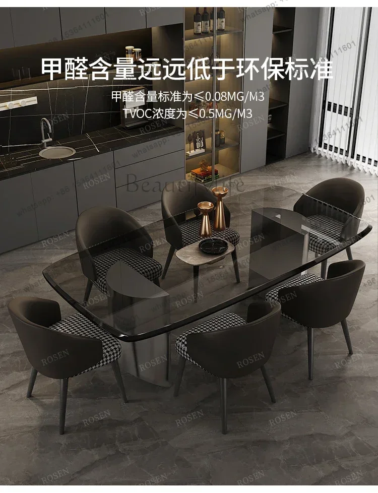 Modern Center Dining Table Luxury Waterproof Newclassic Serving Dining Table Transparent Living Room Mesas Furniture