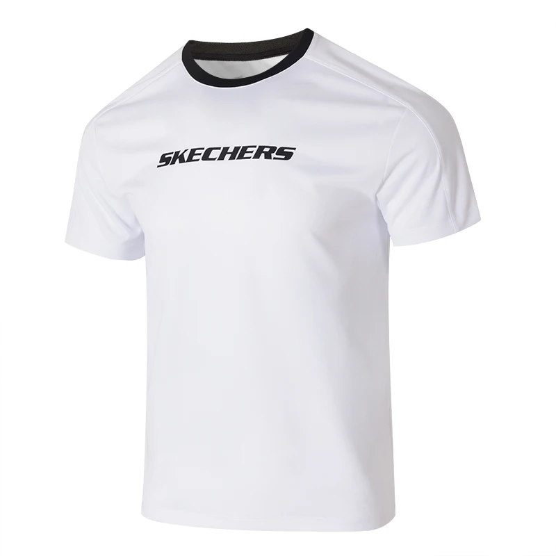 

Мужская и женская футболка для пар Skechers, спортивная одежда, мягкая, клетчатая, дышащая, повседневная и модная с коротким рукавом P225U124-0019