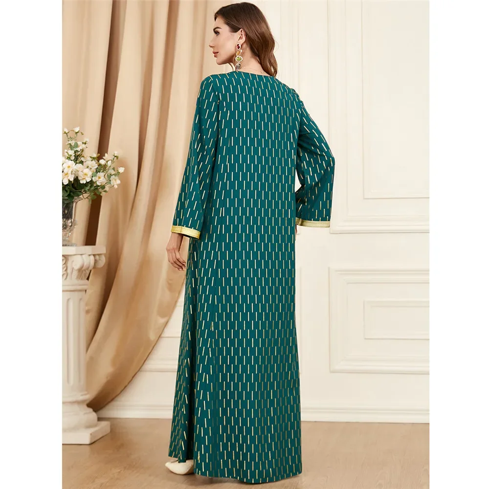 New Fashion Muslim Women Maxi Dress Evening Party Gown Dubai Turkey Kaftan Eid Ramadan Islamic Clothing Mubarak Djellaba Caftan