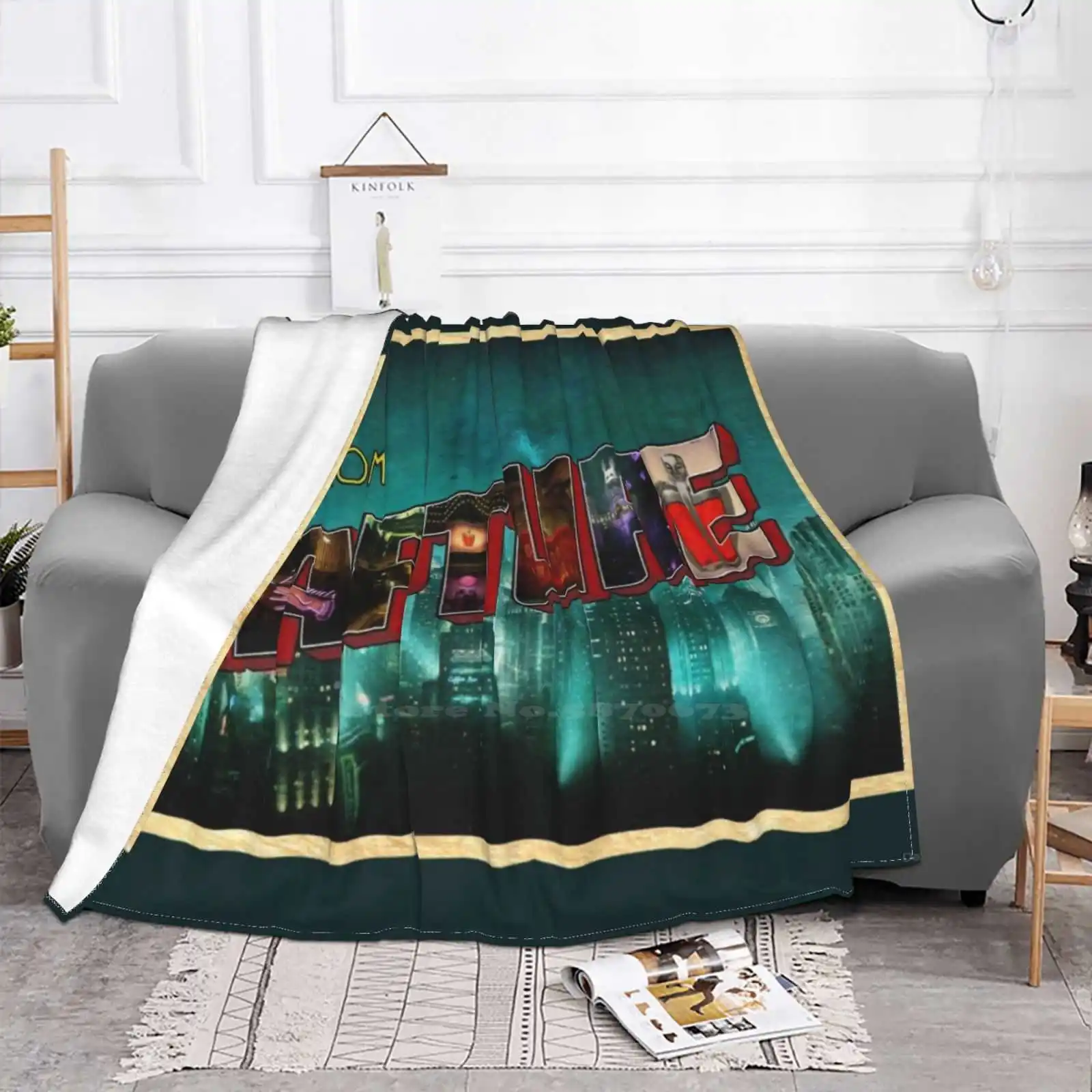 Greetings From Rapture! Four Seasons Comfortable Warm Soft Throw Blanket Rapture Bioshock 1 Bioshock 2 Retro Vintage Travel