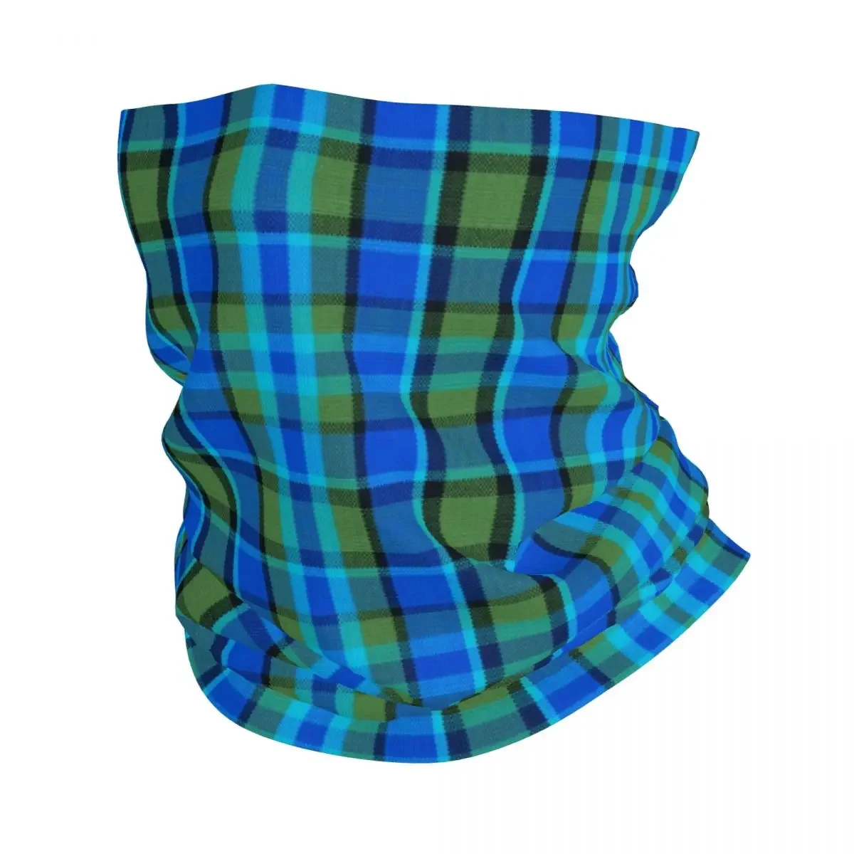 Westy Tartan Blue Plaid Bandana Neck Gaiter for Ski Cycling Women Men Wrap Scarf Geometric Gingham Headband Warmer