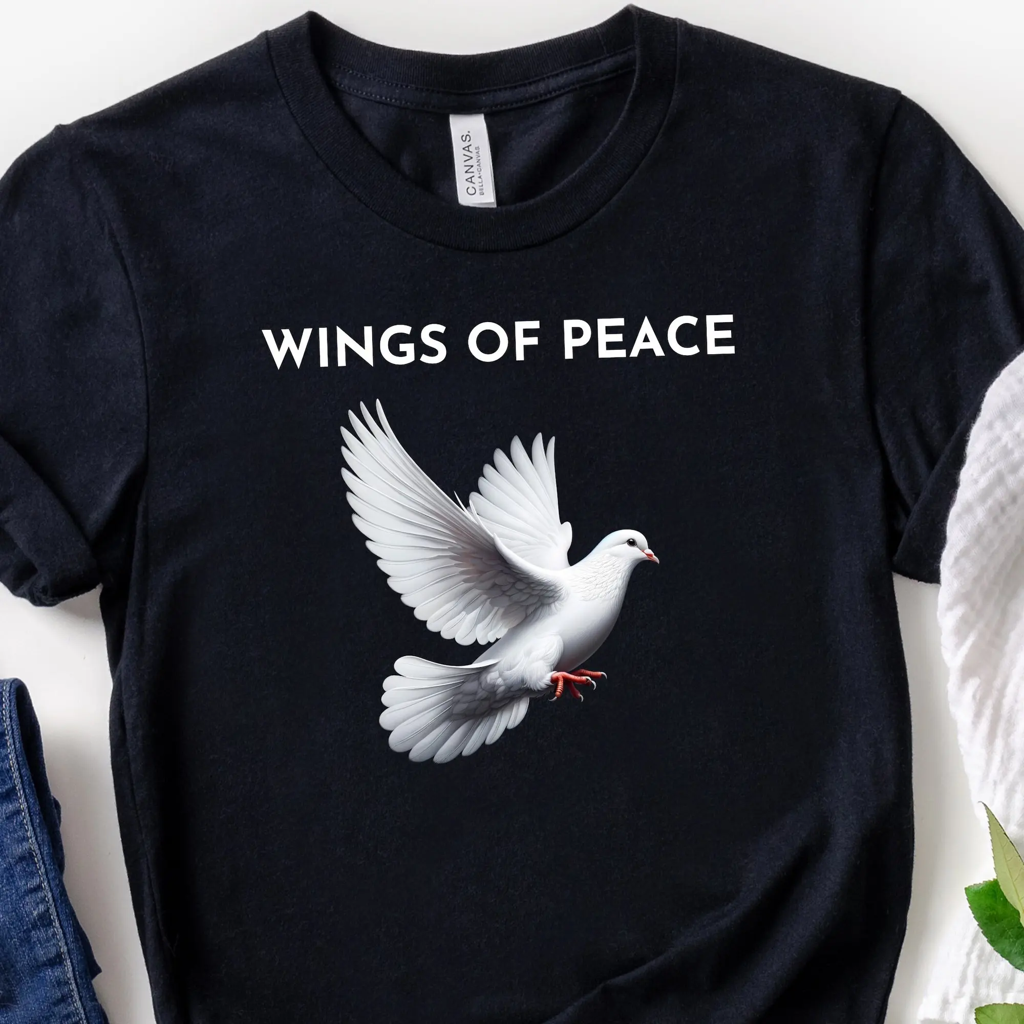 Wings Of Peace T Shirt White Doves Make Not War Kindness Faith Positive Dove Inspirational