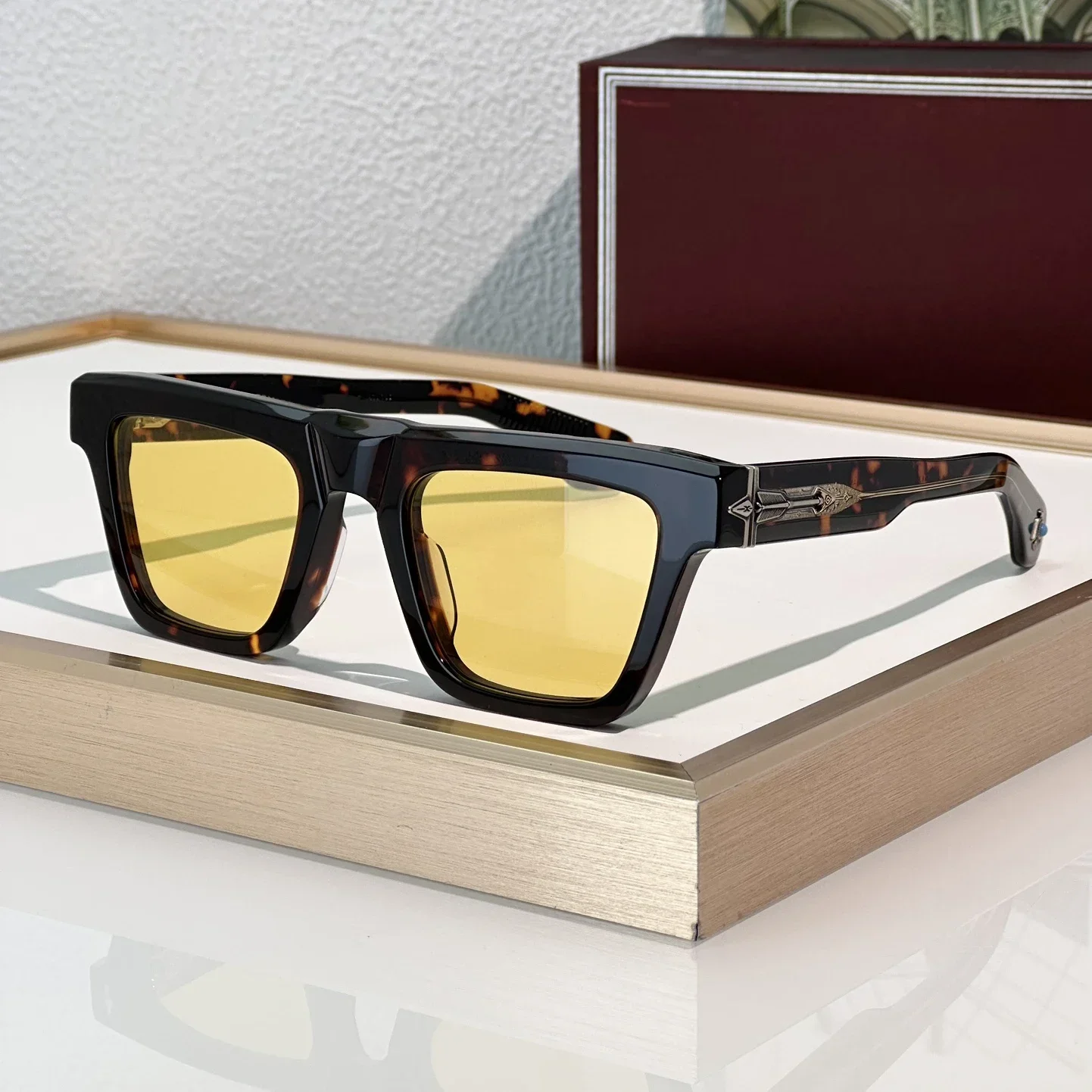 نظارات شمسية عصرية للنساء والرجال طراز ALARAMIE مضادة للأشعة فوق البنفسجية لوحة كلاسيكية بإطار كامل تصميم خاص نظارات صندوق عشوائي