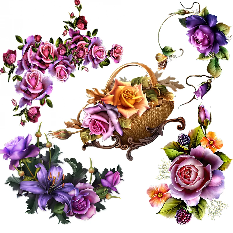 Three Ratels QCF207 Exquisite dream rose bouquet home art decoration sticker musical instrument gift Decal