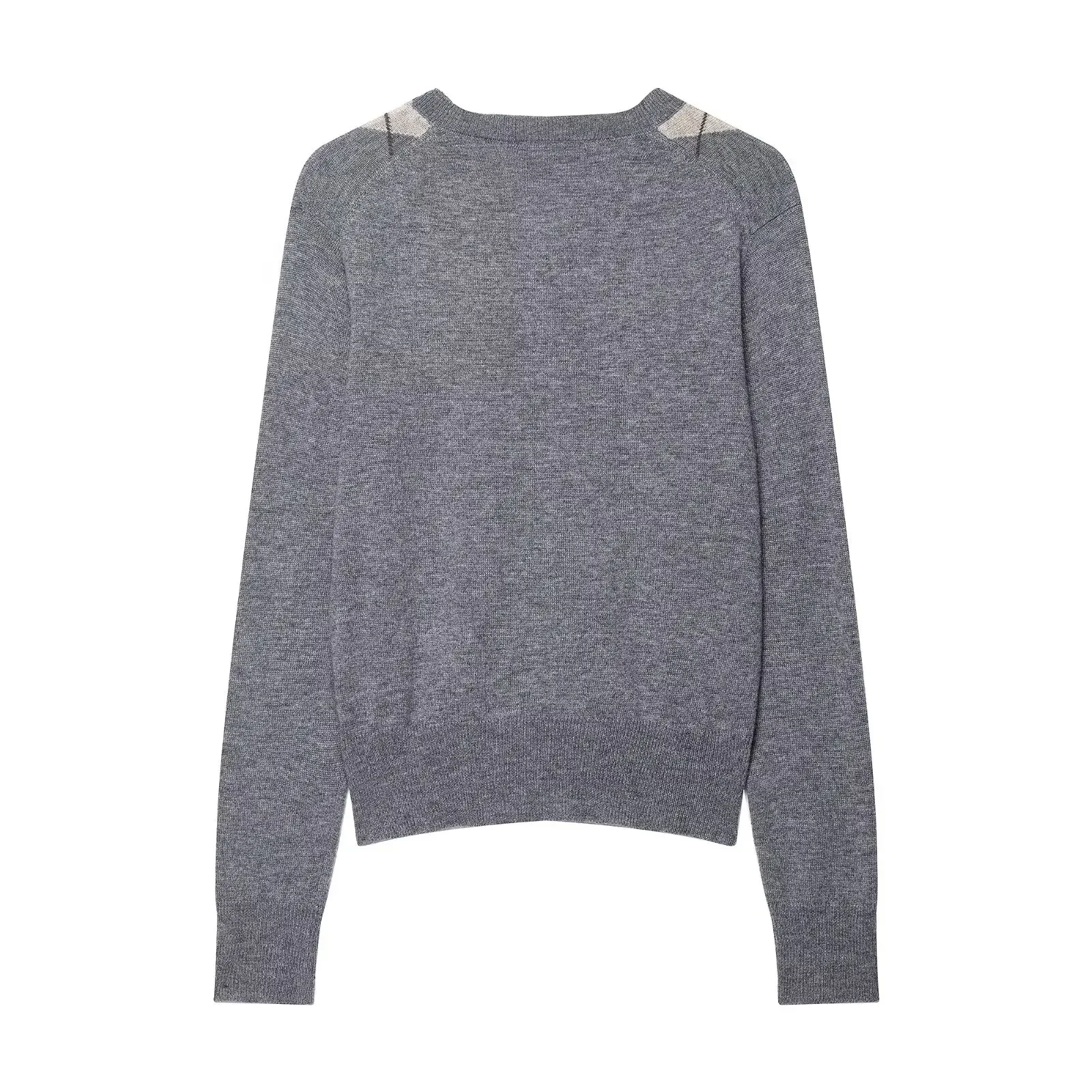 Maglione cardigan invernale da donna nuovo Bottone moda scollo a V manica lunga maglione scozzese lavorato a maglia Street Wear Top giacca sottile femminile