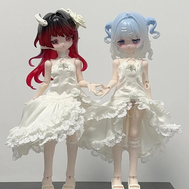 Come4free Fairy Tale Series White Swan Outfit Büste/Flache Büste Version Passend für Ob11 Puppe 1/12 Bjd Puppenkleid Kleidung auf Lager