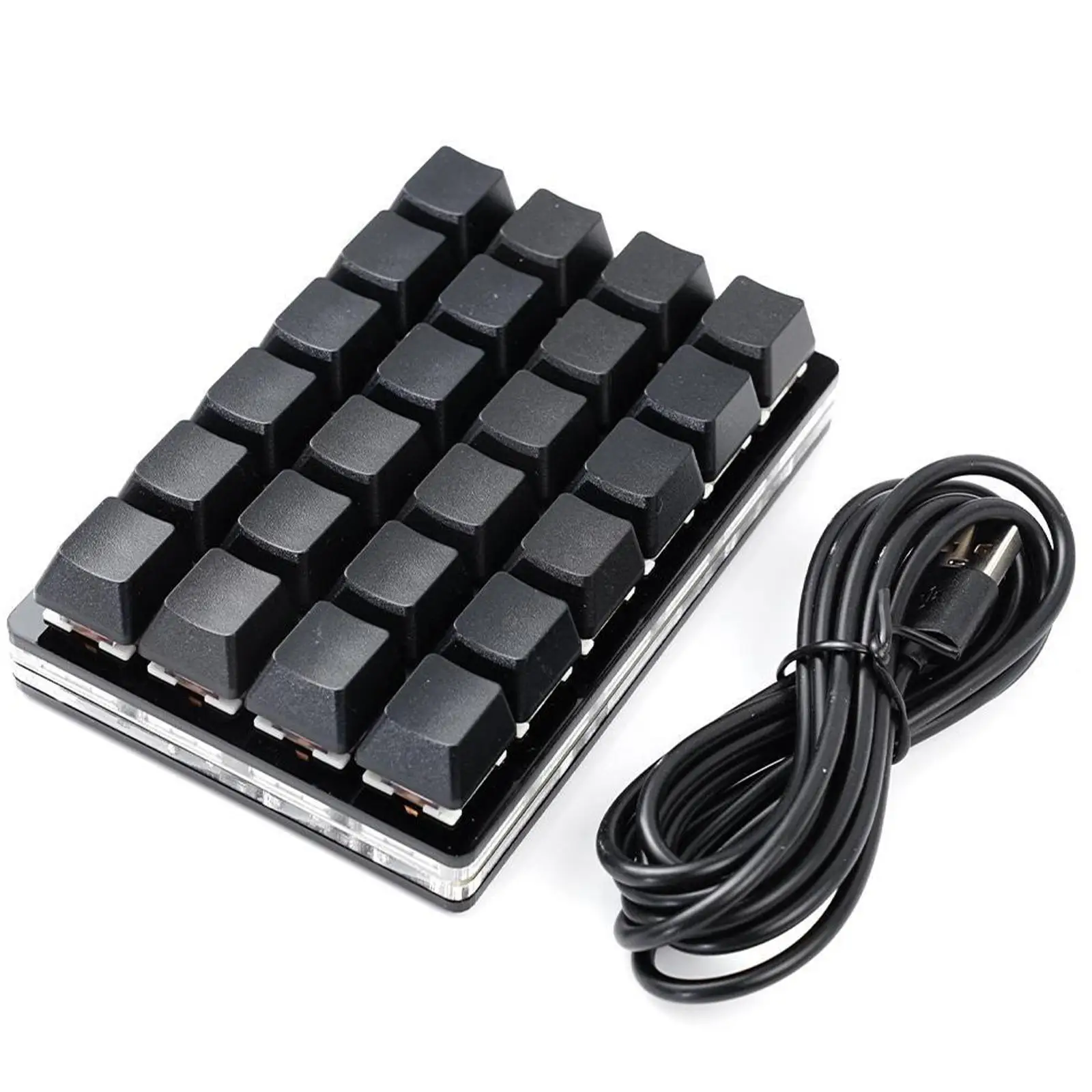 Mini schwarze 24-Tasten-Mechanische Tastatur 9 Tasten 16-Tasten-Gaming-Tastatur Sayo-Geräteverknüpfung Programmierbare Tastaturtasten Benutzerdefinierte Tastatur