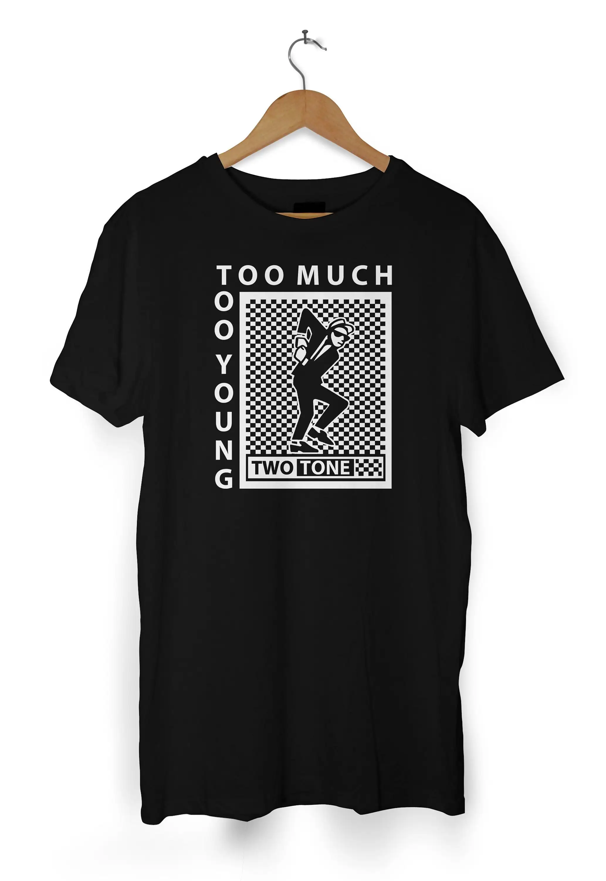 

Two Tone Too Much Young Logo Men's T Shirt Ska Dancers