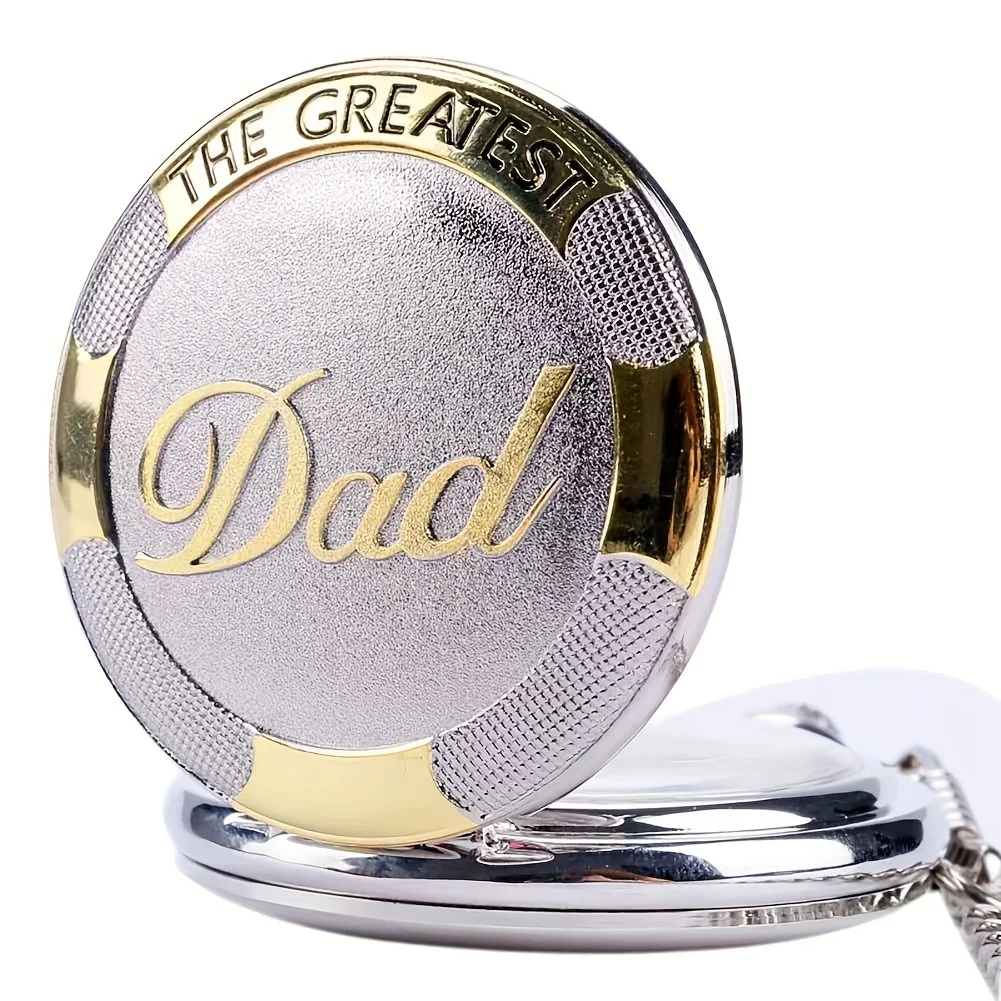 أفضل هدية للأب: ساعة جيب كبيرة عصرية وراقية بغطاء قلاب وسلسلة كوارتز رقمية رومانية من قماش الدنيم