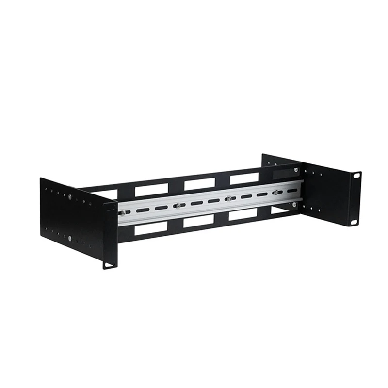 Zestaw regulowanego uchwytu montażowego na szynę DIN 19 cali, głęboki aluminiowy wspornik do montażu urządzeń na szynie DIN 35 mm