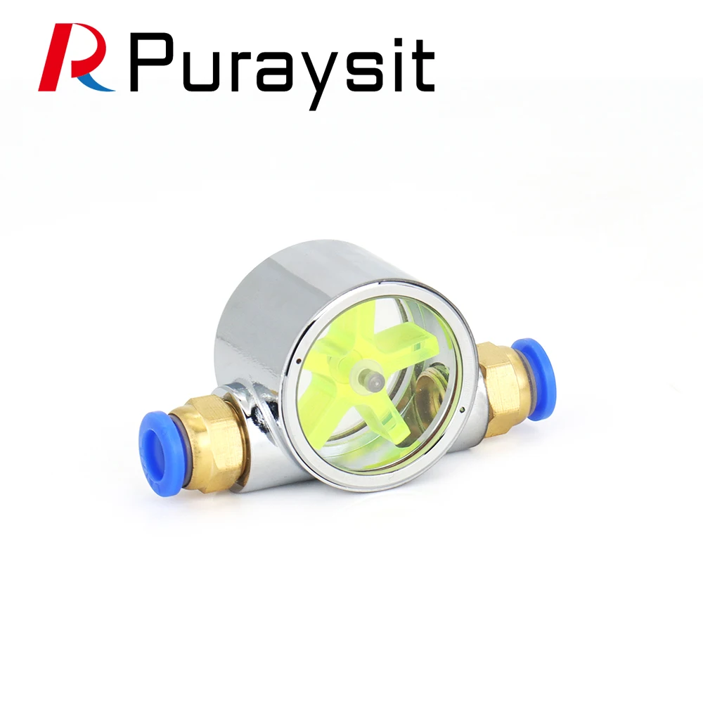 Puraysit Water Flow Meter Monitor Indicator G1/4 Spindle Motor Água-Cooled Caminho Sistema conectado a tubulação de água de 8mm