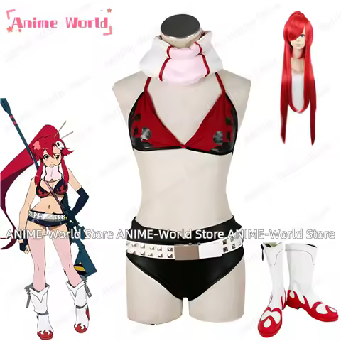 《Custom Size》Anime Tengen Toppa Gurren Lagann Yoko Littner Cosplay Costume Carnaval Costume Halloween Christmas Costume Wig
