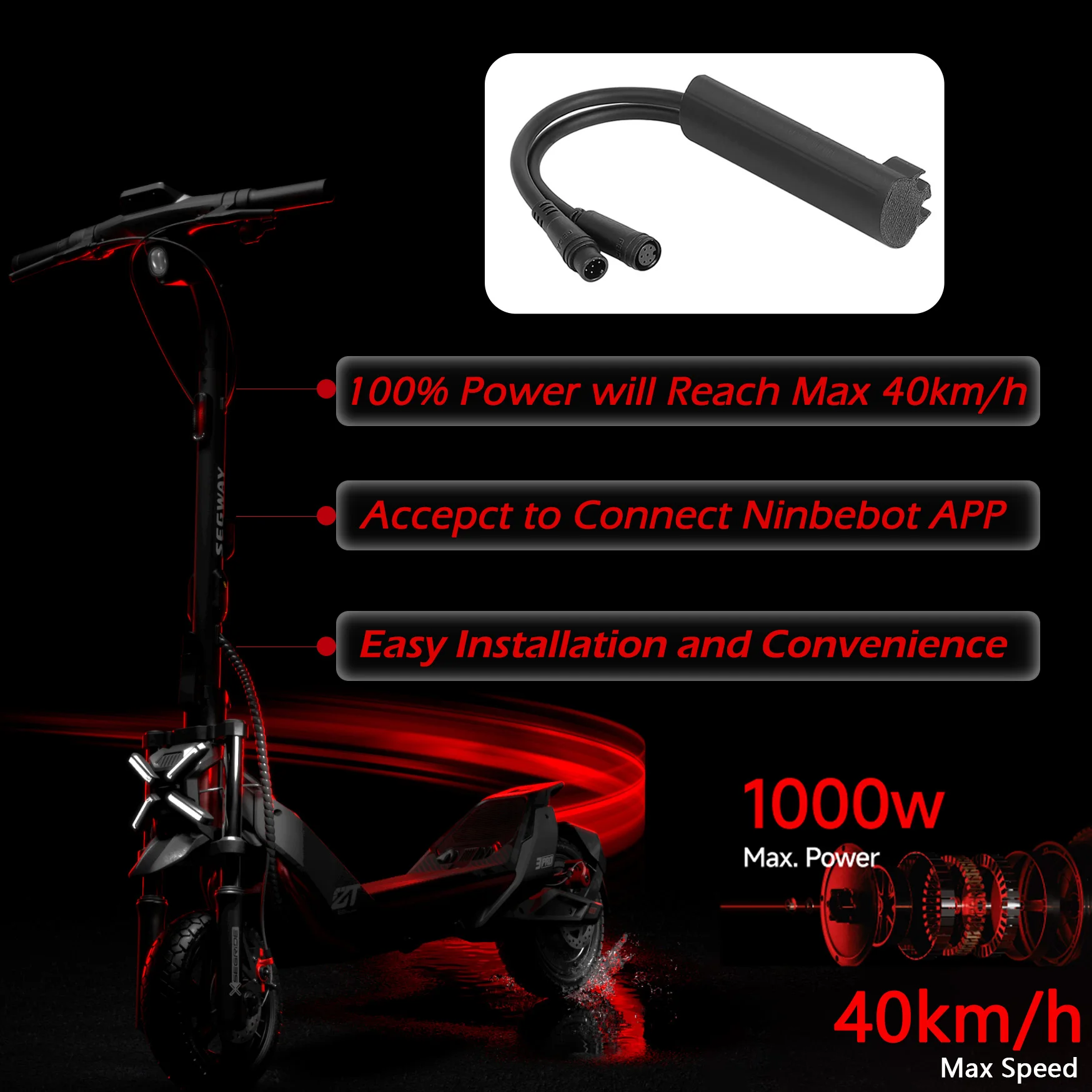 

40km/h ZT3 PRO V2.0 Speed Tuning Chip Cable For Ninebot By Segway ZT3 PRO E D Electric Scooter Quick Speed Unlock Parts