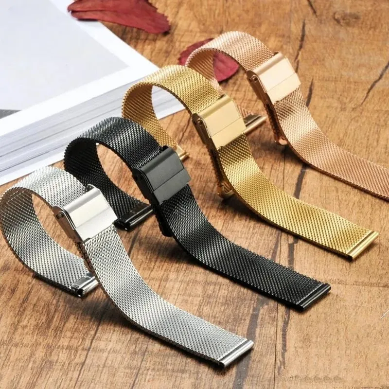 12mm 14mm 16mm 18mm 20mm 22mm Edelstahl Milanese Mesh Uhrenarmband Ersatz für Universal-Uhrenarmband-Zubehör