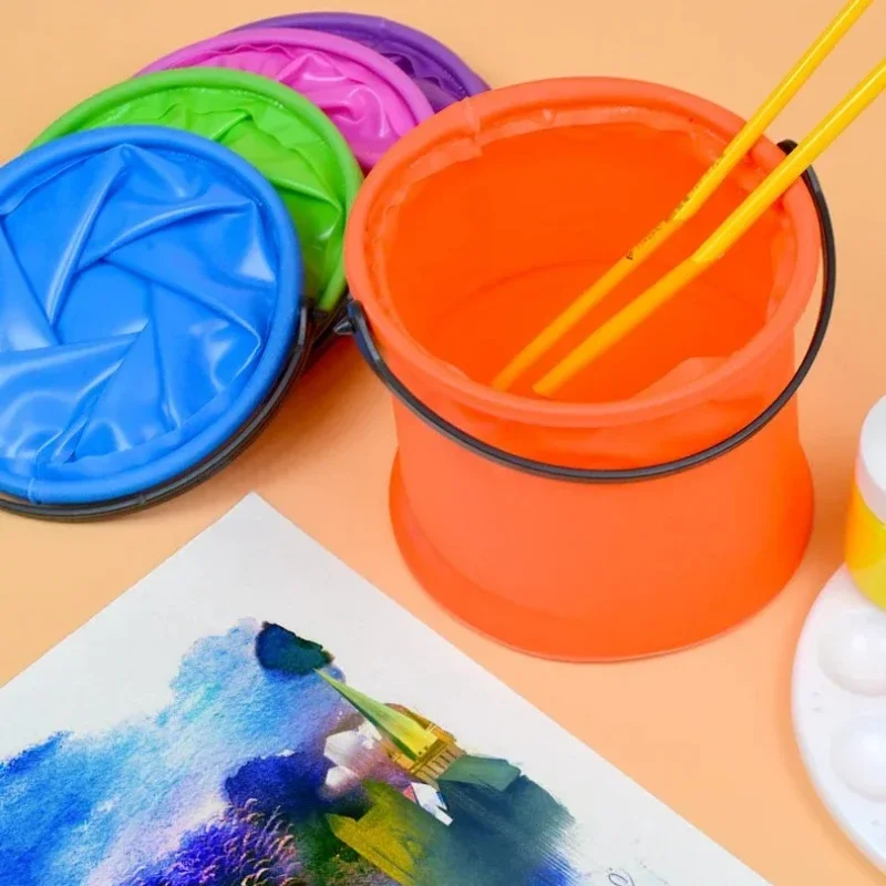 

Art Retractable Folding Silicone Washing Pen Bucket/ Multifunctional Barrel For Watercolor/Gouache/Acrylic Painting