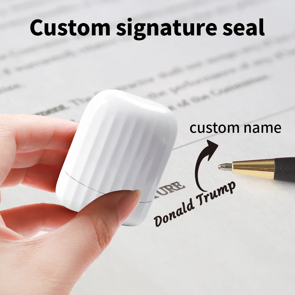 Custom Name Stamp Personal Handwritten Art Signature Stamp Plastic Private Seal Portable Office Personalized Mark Stamp