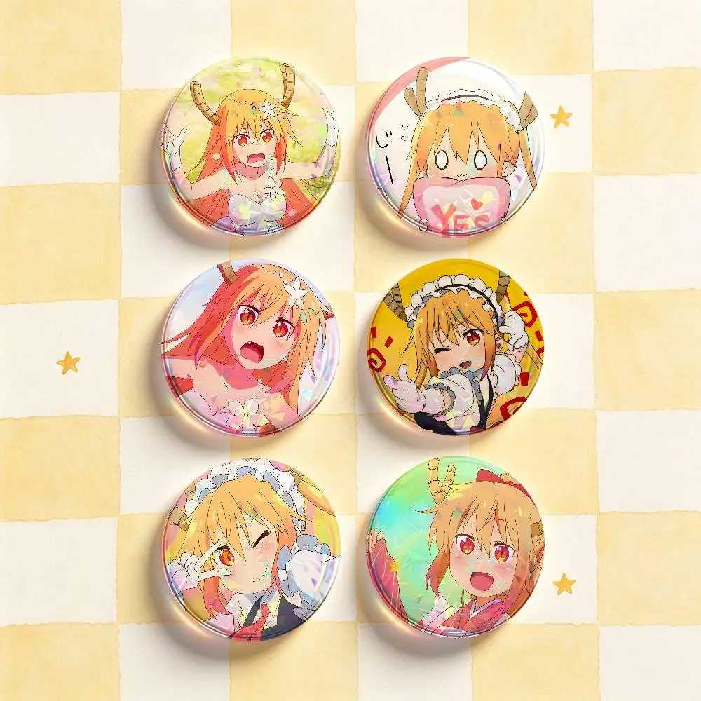 Miss K-Kobayashis Dragon Maid T-Tohru Badges Round Nijigen Otaku Culture IP peripheral products 58mm 44mm 32mm 75mm 25mm Mini