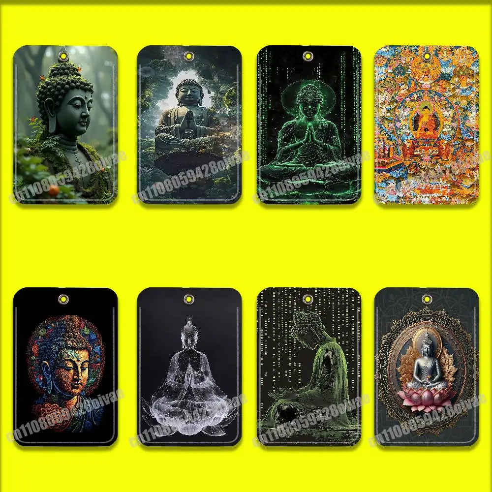 

India Buddha Buddhism For ID Clips Credit Bank Access Water Card Holder Cover Decoration Bag Keychain