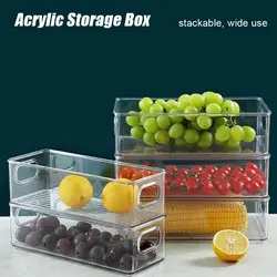 TFridge Storage Bin Containers Refrigerator Drawer Organizer Bin Clear Stackable Fruit Food Jars Book Cosmetic Storage Box