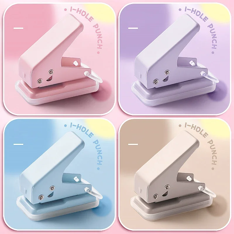 Journamm Morandi Color Hole Punch Single Hole School Office Supplies DIY Photo Album Creative Stationery Circular Hole Cutter