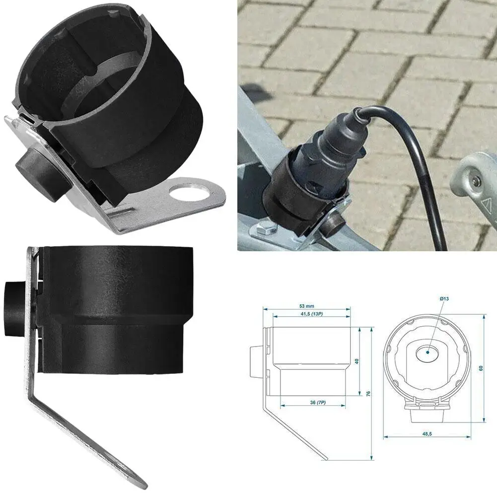 1pcs Parking Cover Trailer Plug Holder Universal Accessory For 7 And 13 Pin Trailer Plugs Connector Fixer Bracket