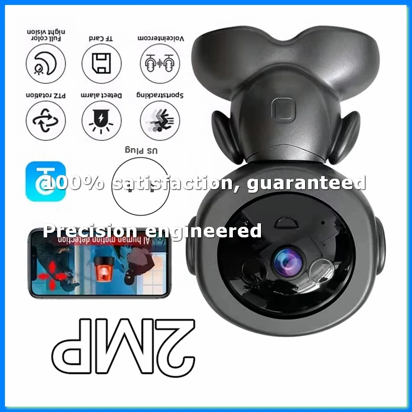 2MP Wireless Wifi Camera Auto Tracking AI Human Detect Baby Monitor HD Wireless Robot Surveillance Cmaeras SmartHome(US)-ABWO
