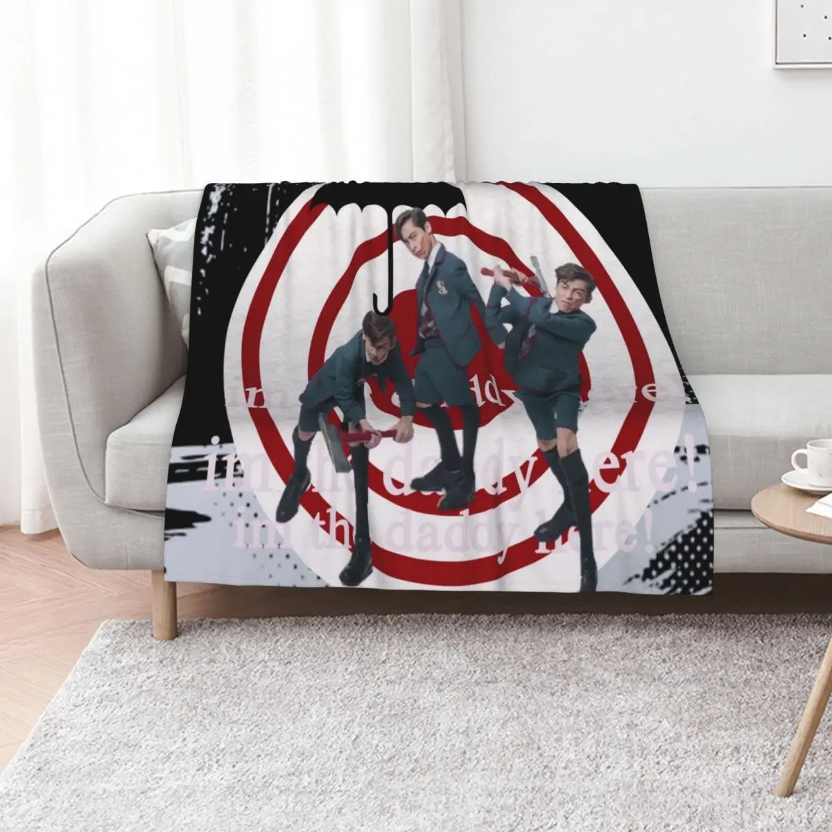 Number 5 The Umbrella Academy Im the Daddy Here! Throw Blanket Softest Hair Thin blankets ands Comforter funny gift Blankets
