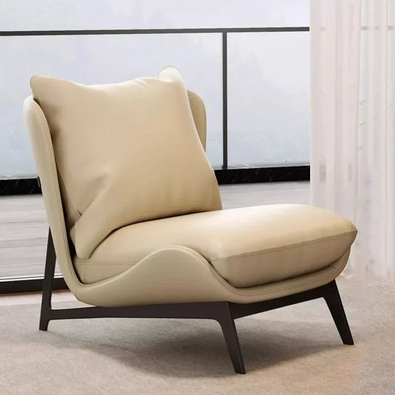 

Office Living Room Chairs Leisure Rest With Foot Pedals Cream French Single Sofa Light Luxury Modern Tiger Chair Bedroom Balcony