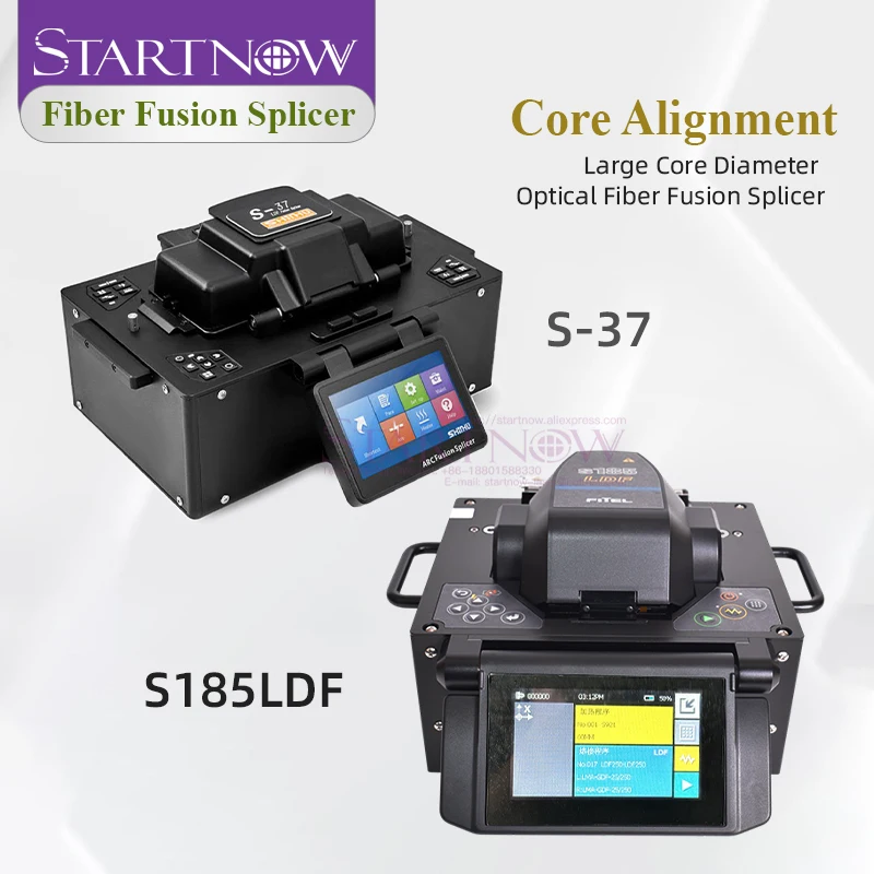 Startnow S185LDF/S-37 SM & MM عالية الفهرس انصهار الألياف البصرية المحمولة جهاز الربط فتحة 500um لحام الربط ماكينة الألياف
