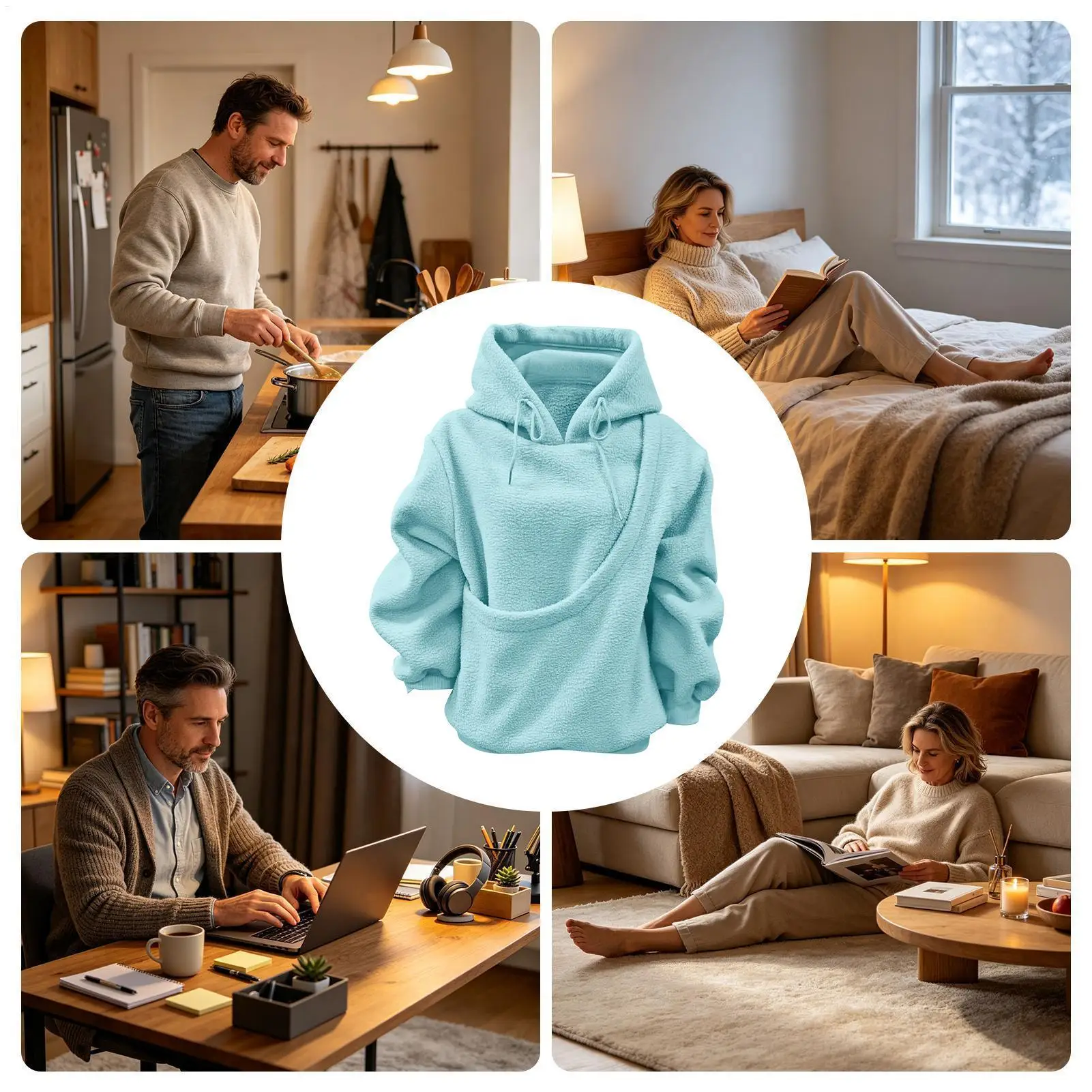 Cat Pouch Hoodie Warm Lightweight Oversized Fleece Sweatshirt Women Winter Dog Carrier Sweat Shirt For Indoor Home Office Travel