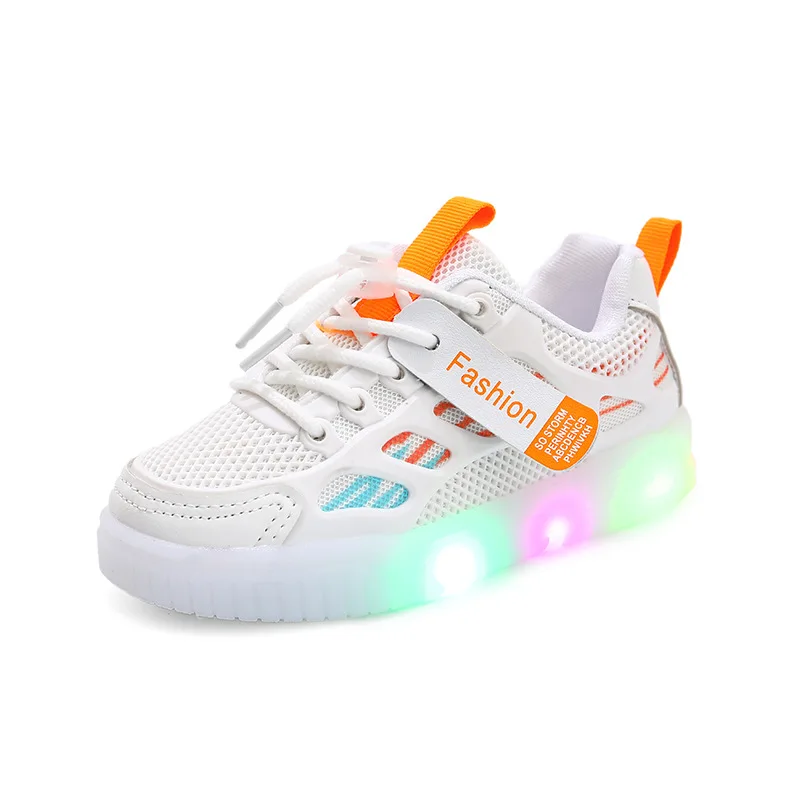 

Zapatos Модная сетчатая обувь для девочек 2025Весенние новые детские кроссовки Удобная повседневная обувь для девочек Нескользящая детская обувь со светодиодной подсветкой Кроссовки