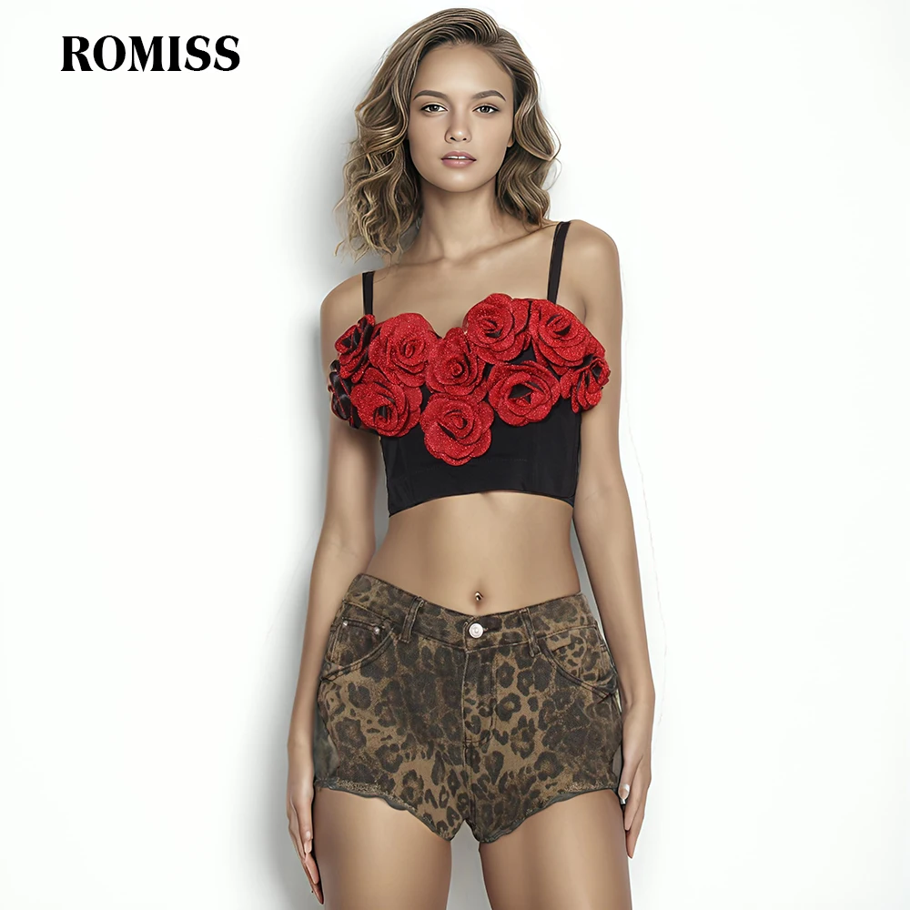 ROMISS Hit Color Patchwork Appliques Tank Tops Fro Women Square Collar Sleeveless Backless Slimming Sexy Vests Female Fashion