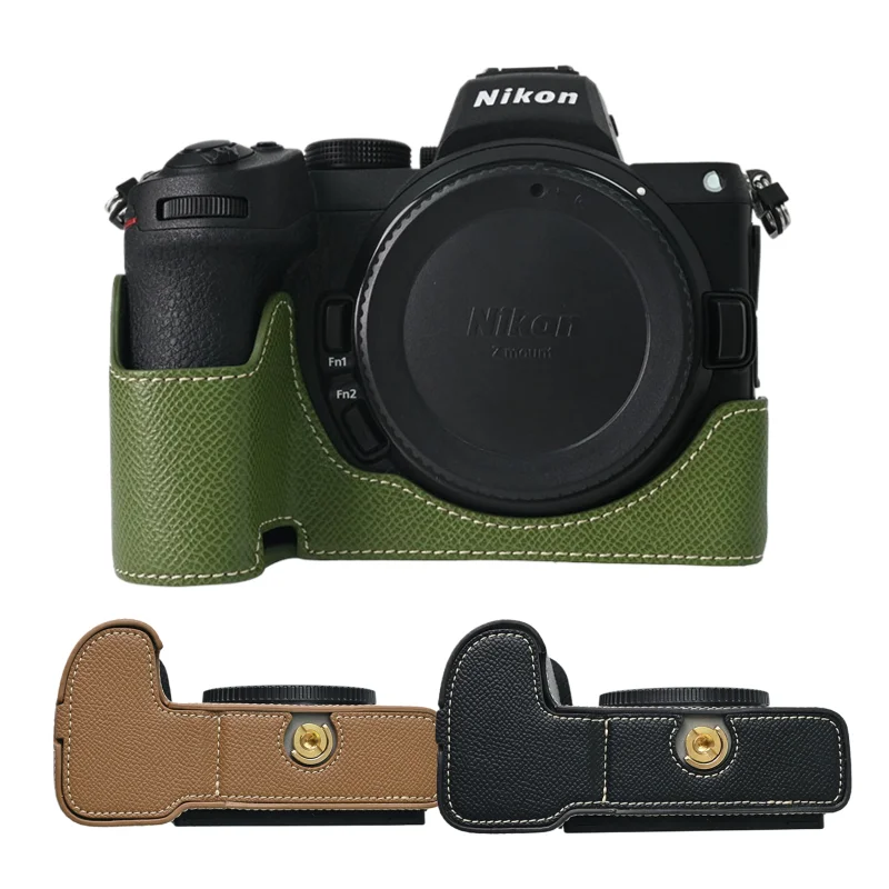 PU Leather Protect Camera Half Bag Grip Case  for Nikon Z7 Mark II Z6 Mark II Z5II Z7 Z6 Z5 Camera Bag Protective Shell