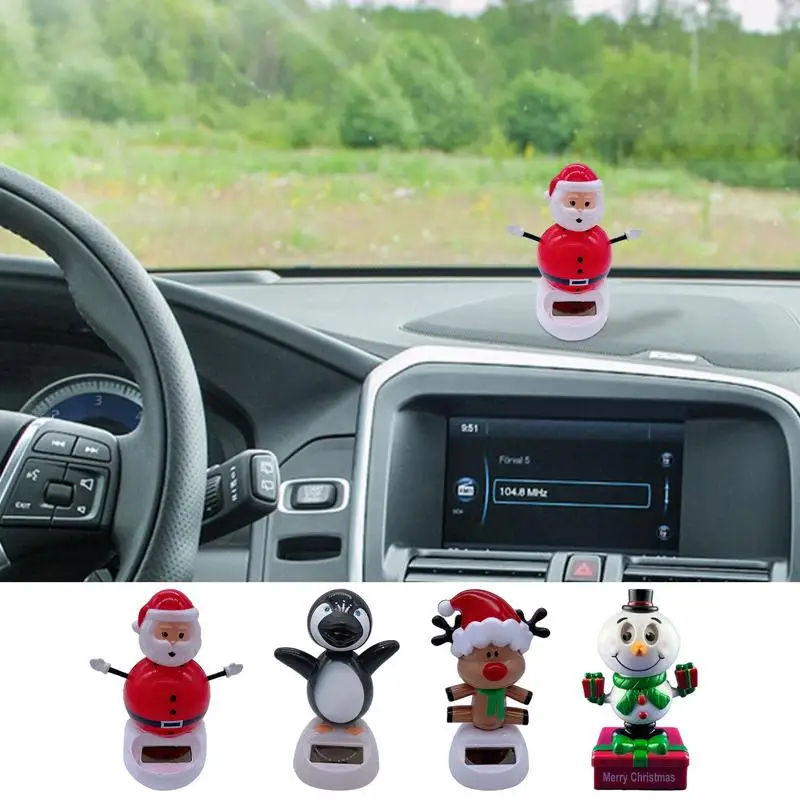 Solar Dancing Snowman Toy Car Ornament Solar Dancing Decorate Toys Interior Accessory For Vehicle Car Dashboard Decoration