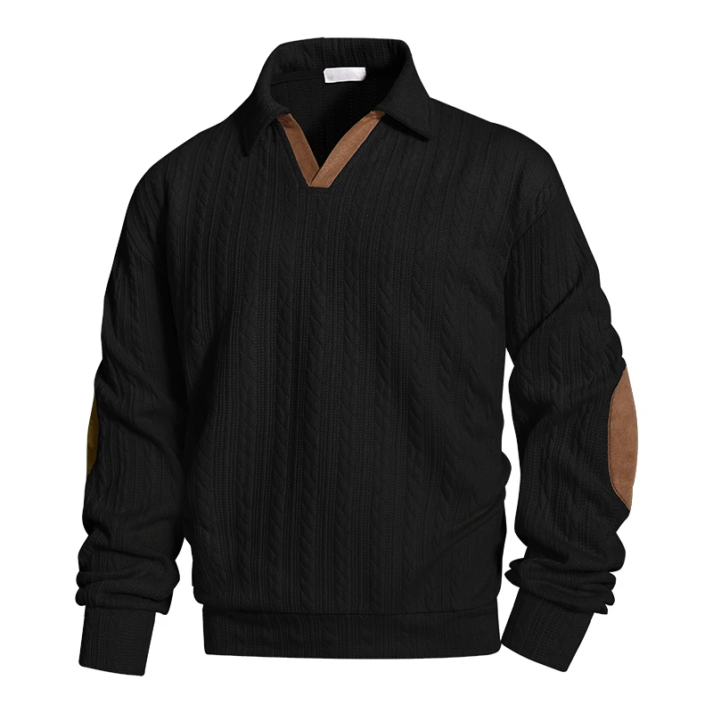 

Мужской свитшот с воротником, длинными рукавами, удобный, свободного кроя, весенне-осенний, новый, модный пуловер