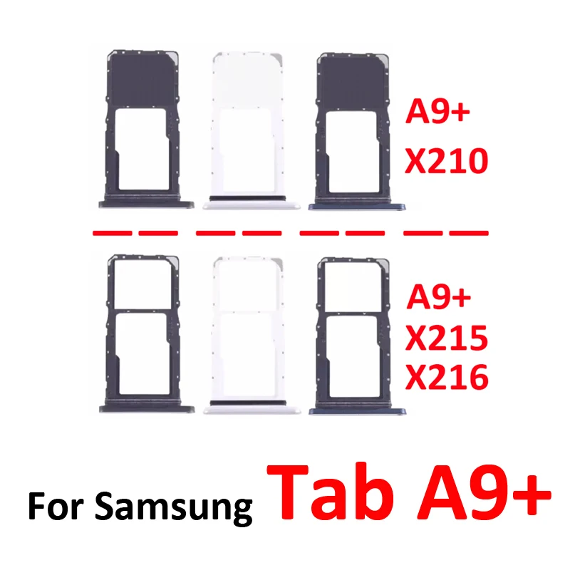 For Samsung Galaxy Tab A9+ A9 Plus 11" X210 X215 X216 Phone SIM Card Tray Slot Micro SD Chip Holder Pocket Drawer Parts Black