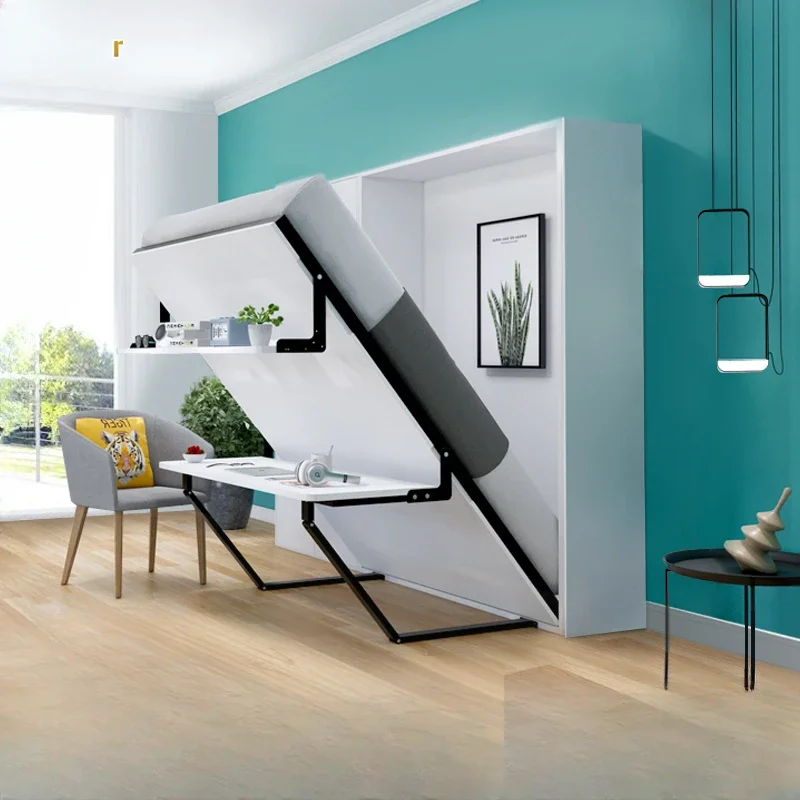 Folding bed wardrobe  cabinet desk integrated invisible wall wall bed hardware accessories