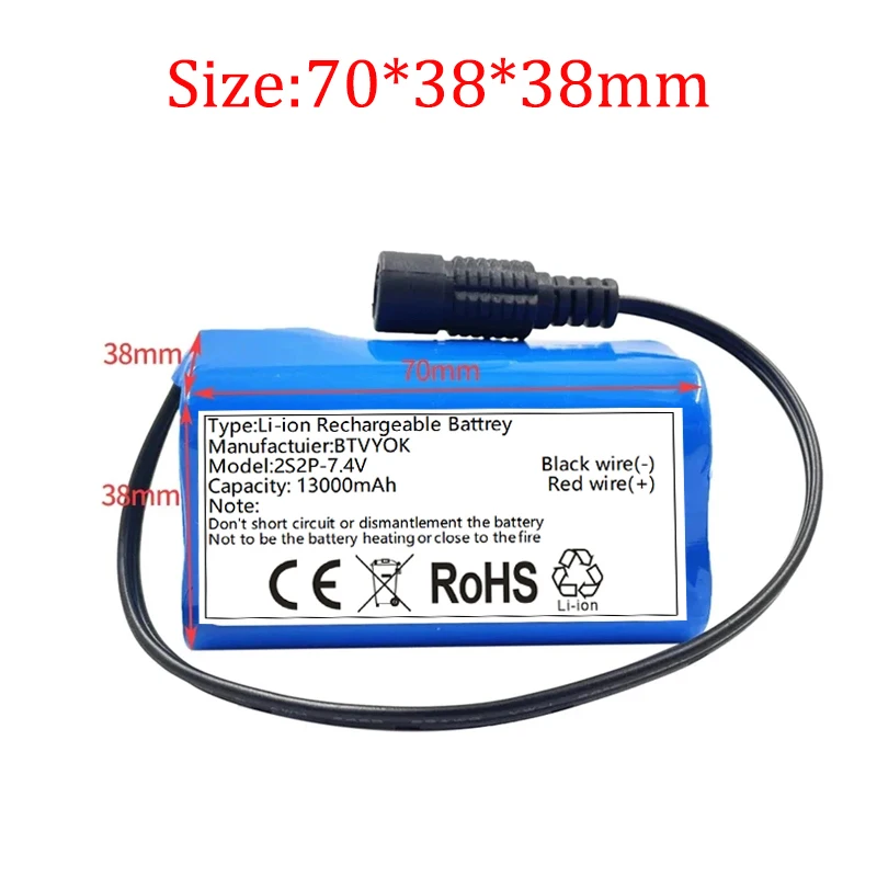 7.4V 7000Mah Battery For V020 V900 2011-5 V007 C18 H18 V18 D18B FX88 T188 T888 Remote Control RC Fishing Bait Boat Battery Parts